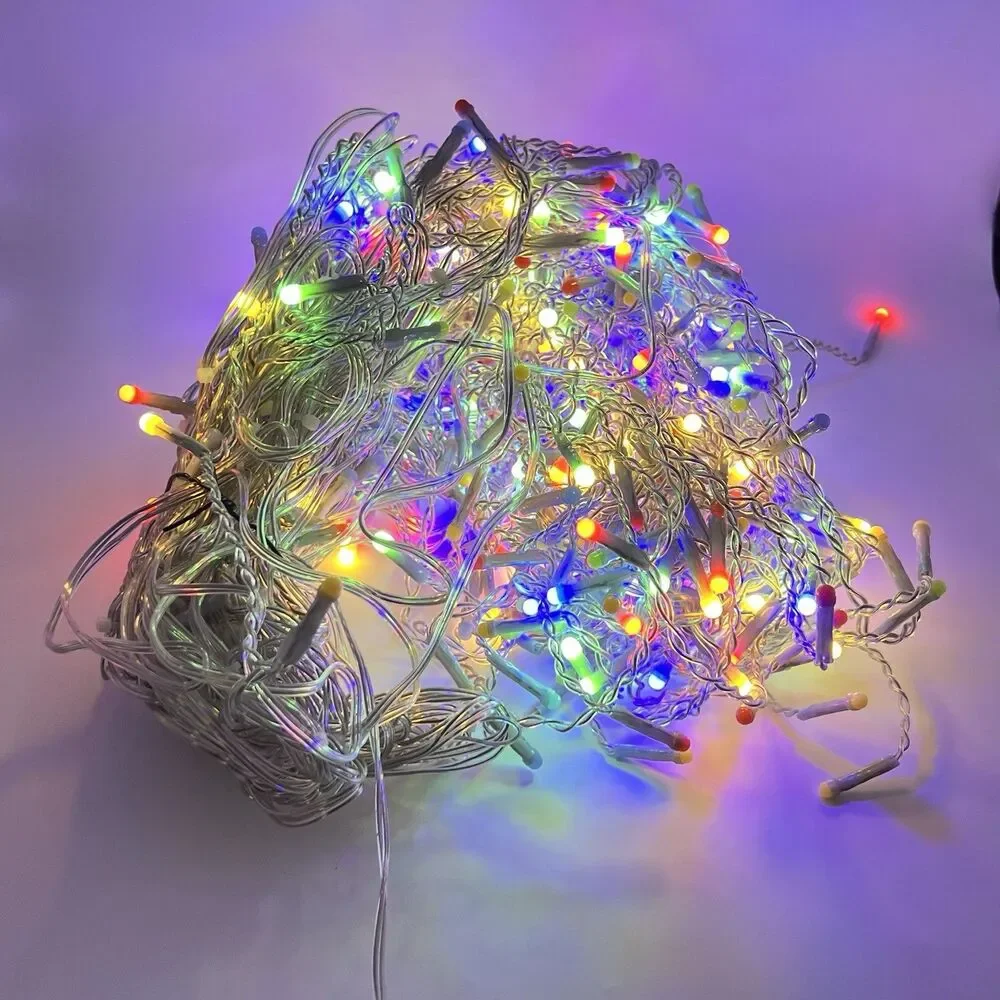 400 LED MultiColor Icicle Lights 33ft Outdoor Christmas Lights 8 Modes 75 Drops